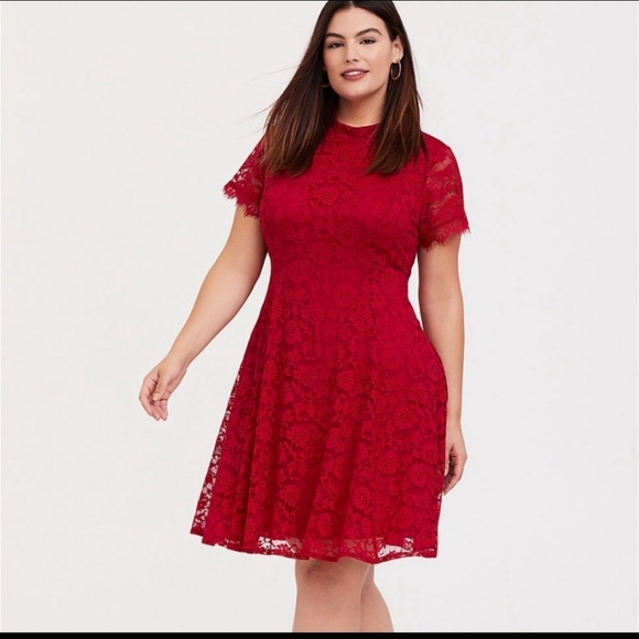 Torrid Red Lace Dress - Picture 1 of 5